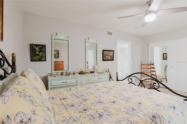 2457 Ecuadorian Way Unit 63, Clearwater, FL 33763 - bedroom featuring ceiling fan and visible vents