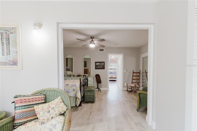 2457 Ecuadorian Way Unit 63, Clearwater, FL 33763 - interior space featuring a ceiling fan, baseboards, visible vents, and wood finished floors