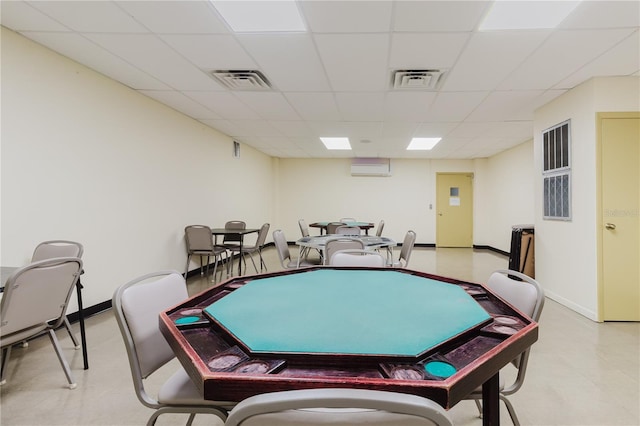 2457 Ecuadorian Way Unit 63, Clearwater, FL 33763 - rec room with baseboards, visible vents, and a paneled ceiling