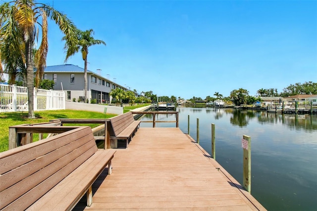 1671 Cape Ann Ave NE Unit 4, Saint Petersburg, FL 33702 - view of dock featuring fence and a water view