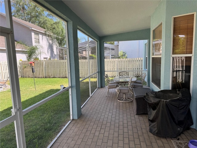 view of sunroom