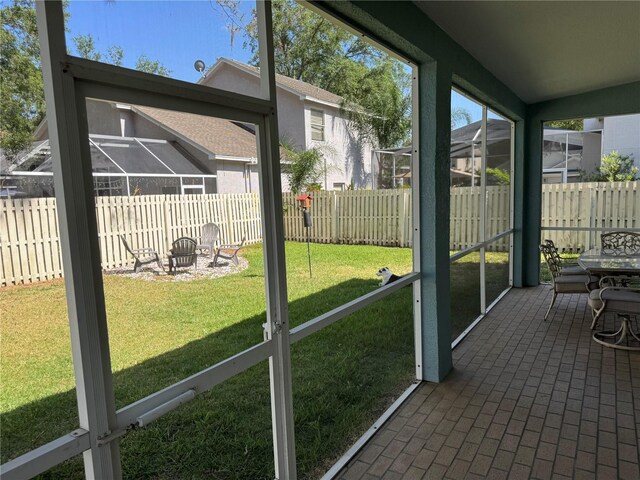 view of unfurnished sunroom