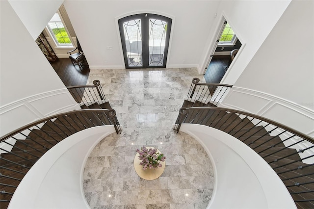 2604 S Bryant Cir, Tampa, FL 33629 - foyer entrance featuring stairway and french doors