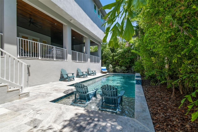 2604 S Bryant Cir, Tampa, FL 33629 - swimming pool featuring ceiling fan and a patio area