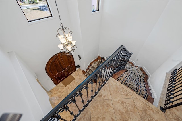 1966 Freedom Dr, Clearwater, FL 33755 - stairs featuring a high ceiling