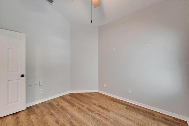 11932 Whisper Creek Dr, Riverview, FL 33569 - empty room featuring ceiling fan, light wood-type flooring, and baseboards