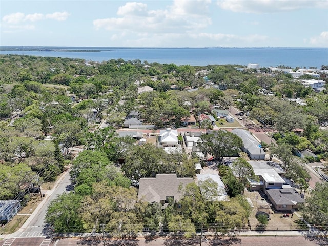 bird's eye view with a water view and a residential view