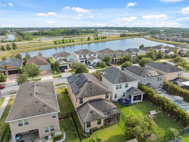 17537 Brighton Lake Rd, Land O Lakes, FL 34638 - birds eye view of property with a residential view and a water view