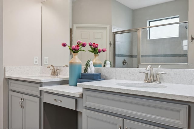17537 Brighton Lake Rd, Land O Lakes, FL 34638 - bathroom featuring vanity and a stall shower