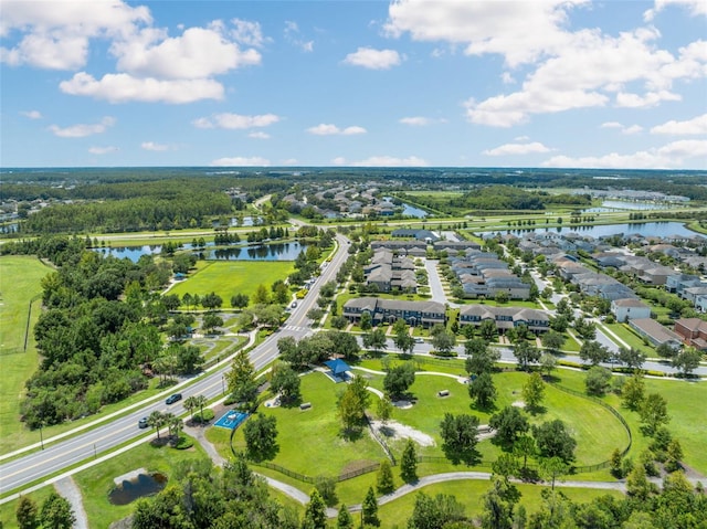 17537 Brighton Lake Rd, Land O Lakes, FL 34638 - birds eye view of property with a water view and a residential view