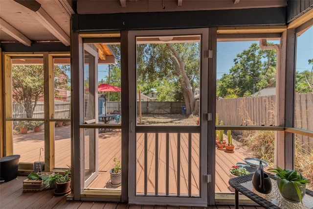 entryway featuring a healthy amount of sunlight and wood finished floors