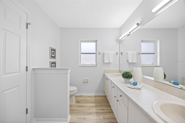 11218 Sun Tree Rd, Hudson, FL 34667 - full bath featuring double vanity, a textured ceiling, and wood finished floors