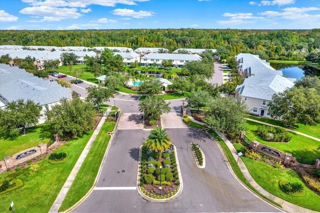 26514 Chimney Spire Ln, Wesley Chapel, FL 33544 - aerial perspective of suburban area featuring a forest and a large body of water