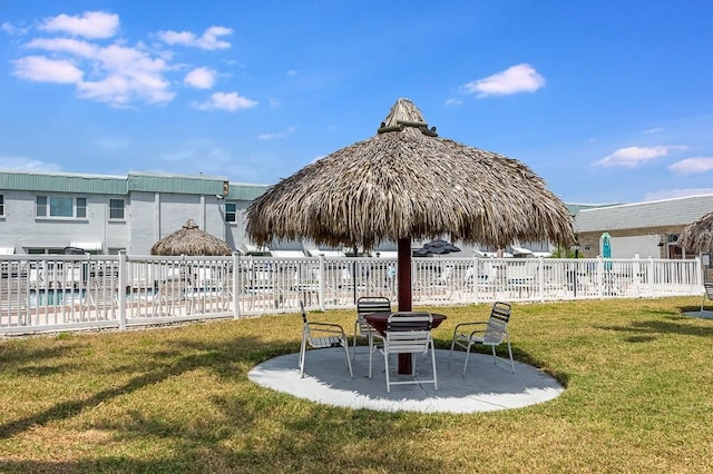 view of yard with a patio and fence