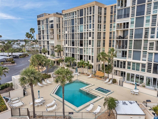7400 Sun Island Dr S Unit 206, South Pasadena, FL 33707 - community pool with a patio and a community hot tub