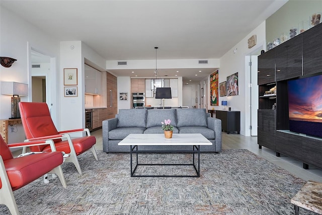 301 1st St S Unit 2305, Saint Petersburg, FL 33701 - living area featuring visible vents and wine cooler