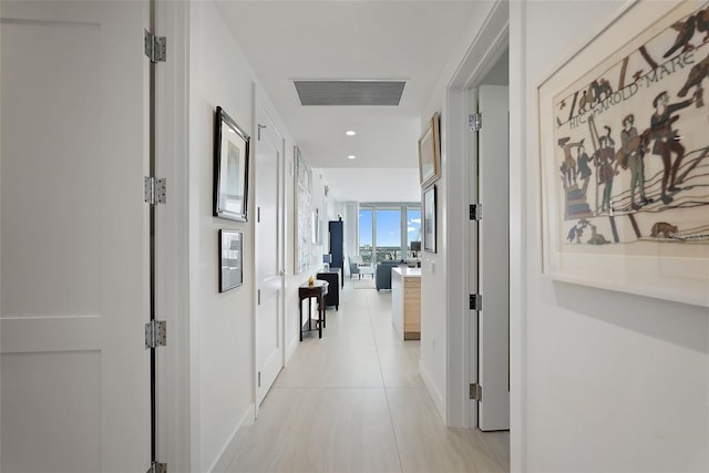 301 1st St S Unit 2305, Saint Petersburg, FL 33701 - hall featuring light tile patterned floors, recessed lighting, visible vents, and baseboards