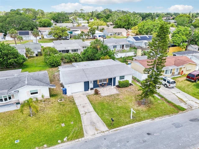 bird's eye view with a residential view