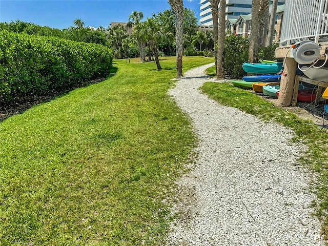 view of community featuring a yard