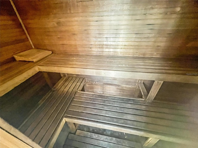 view of sauna