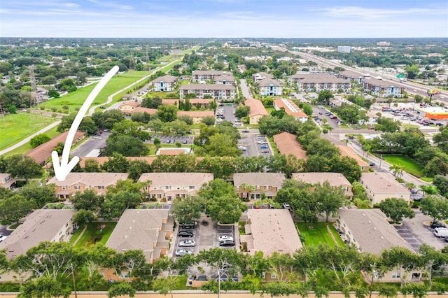 aerial view with a residential view