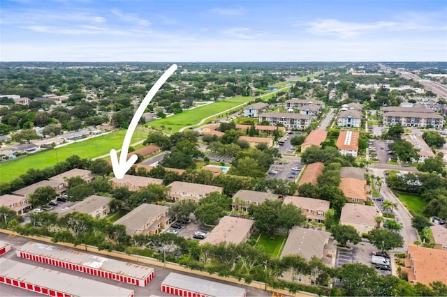aerial view featuring a residential view
