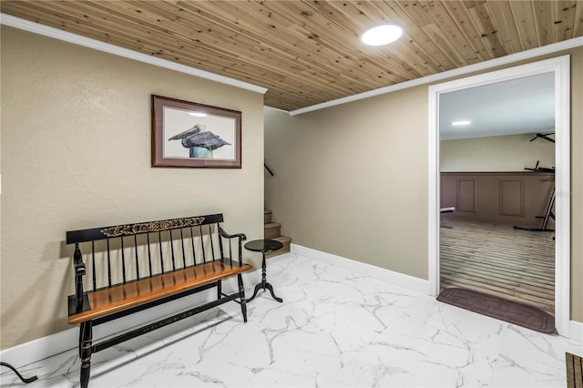 592 Ken Hubbard Rd, Terra Ceia, FL 34250 - bedroom with ornamental molding, marble finish floors, and baseboards