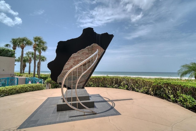 exterior details with a beach view