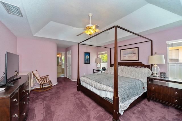 4022 Valrico Grove Dr, Valrico, FL 33594 - bedroom with dark colored carpet, baseboards, and a ceiling fan