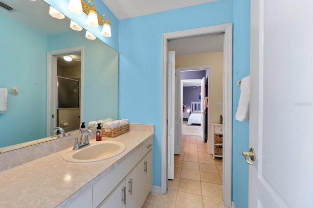 4022 Valrico Grove Dr, Valrico, FL 33594 - full bathroom with tile patterned flooring, an enclosed shower, vanity, and ensuite bathroom