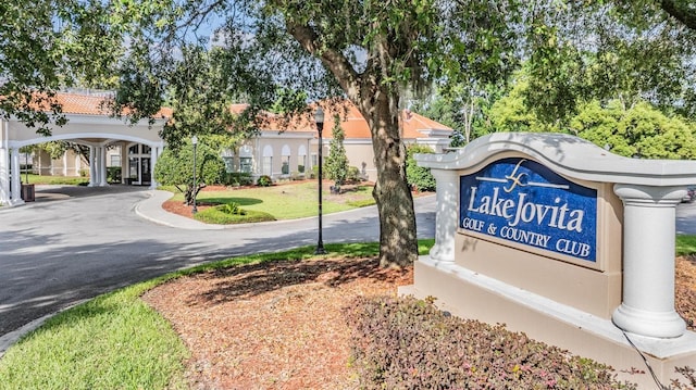 view of community sign