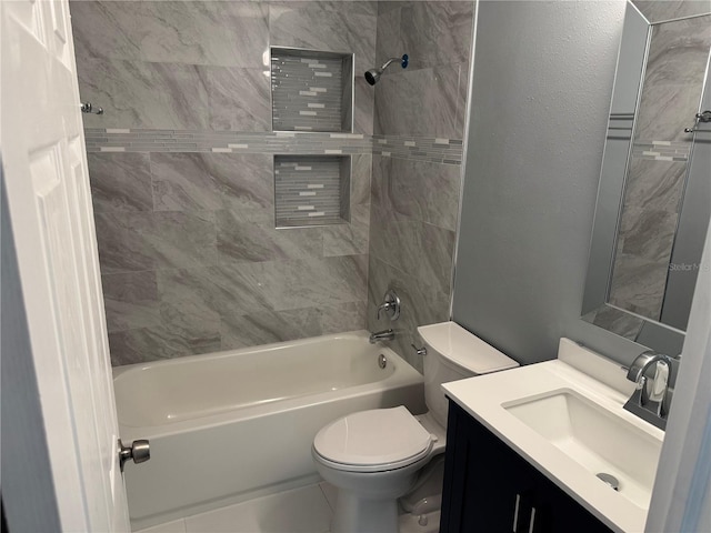 2205 N Grady Ave, Tampa, FL 33607 - bathroom featuring toilet, bathing tub / shower combination, and vanity