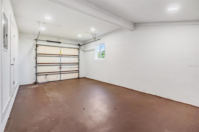garage with recessed lighting