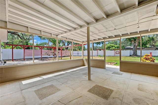 view of unfurnished sunroom