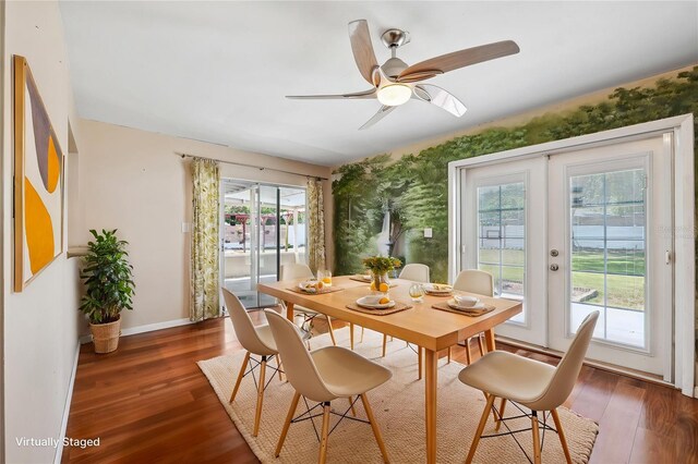 505 S Larry Cir, Brandon, FL 33511 - dining area featuring french doors, plenty of natural light, and wood finished floors
