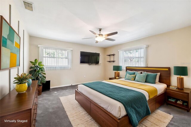 505 S Larry Cir, Brandon, FL 33511 - carpeted bedroom featuring baseboards and ceiling fan