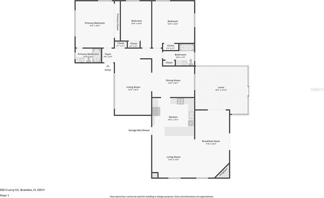 505 S Larry Cir, Brandon, FL 33511 - home floor plan