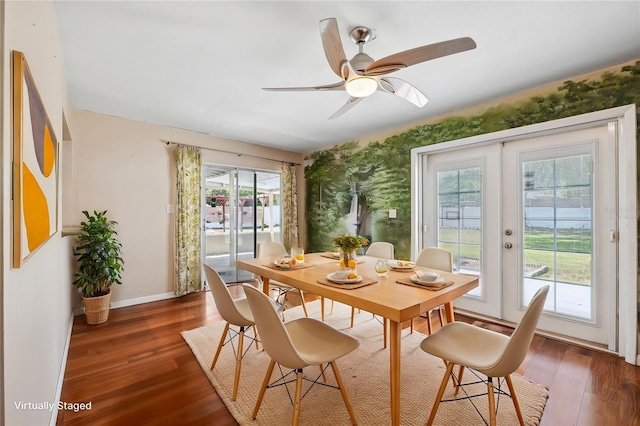 505 S Larry Cir, Brandon, FL 33511 - dining area with french doors, healthy amount of natural light, and wood finished floors