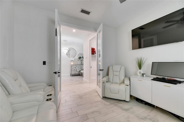6252 Hidden Branch Dr, Apollo Beach, FL 33572 - living area with visible vents and a ceiling fan