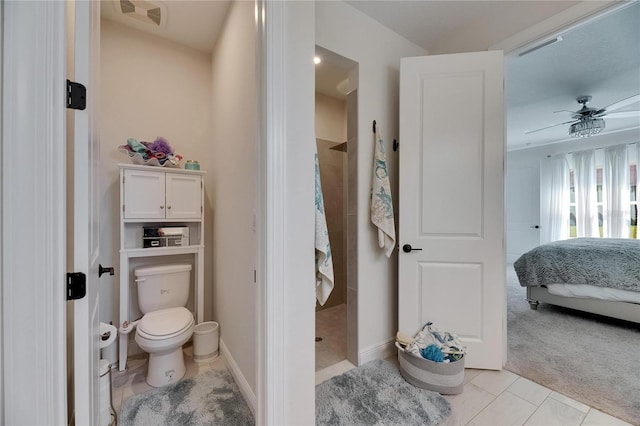 6252 Hidden Branch Dr, Apollo Beach, FL 33572 - full bathroom with a walk in shower, toilet, tile patterned floors, ensuite bathroom, and visible vents