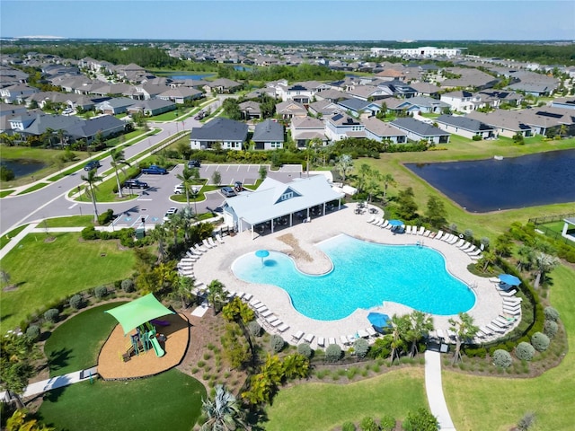 6252 Hidden Branch Dr, Apollo Beach, FL 33572 - drone / aerial view with a water view