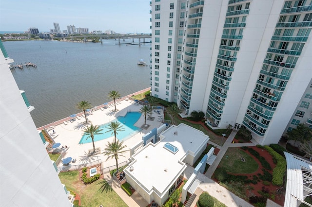 241 Riverside Dr Unit 1107, Daytona Beach, FL 32117 - birds eye view of property featuring a city view and a water view
