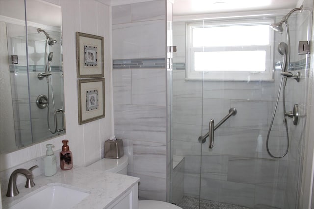 9950 47th Ave N Unit 311, Saint Petersburg, FL 33708 - full bathroom with toilet, a shower stall, and vanity
