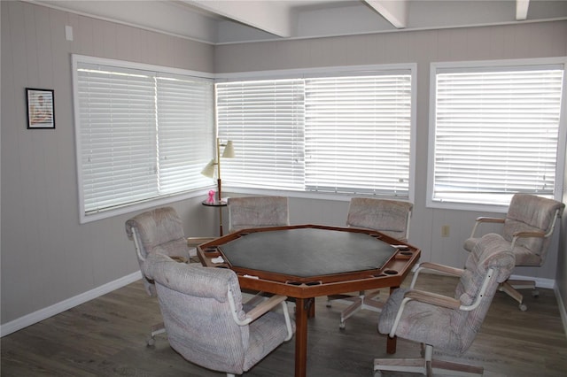 9950 47th Ave N Unit 311, Saint Petersburg, FL 33708 - dining space with wooden walls, wood finished floors, and baseboards