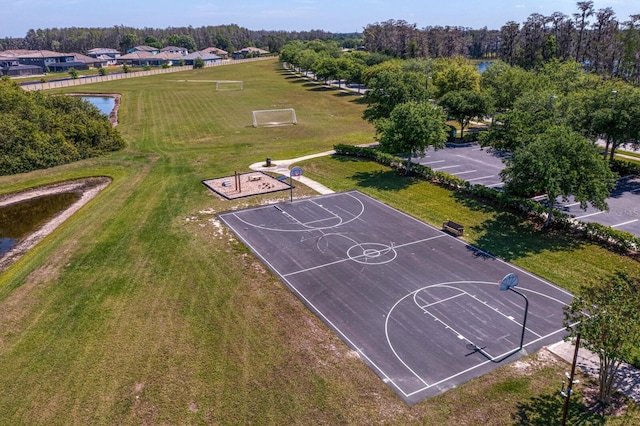 19407 Sweet Grass Way, Lutz, FL 33558 - view of basketball court with a yard, community basketball court, and a water view