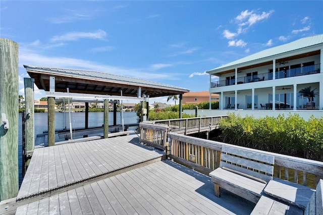 935 Chipaway Dr, Apollo Beach, FL 33572 - dock featuring boat lift and a water view