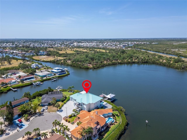 935 Chipaway Dr, Apollo Beach, FL 33572 - aerial view of residential area with a large body of water