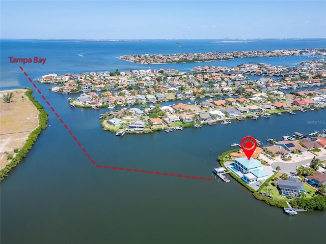 935 Chipaway Dr, Apollo Beach, FL 33572 - aerial perspective of suburban area featuring a nearby body of water