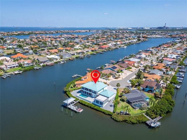 935 Chipaway Dr, Apollo Beach, FL 33572 - aerial view of property and surrounding area featuring nearby suburban area and a nearby body of water