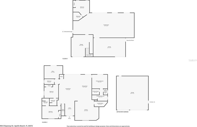 935 Chipaway Dr, Apollo Beach, FL 33572 - floor plan / room layout